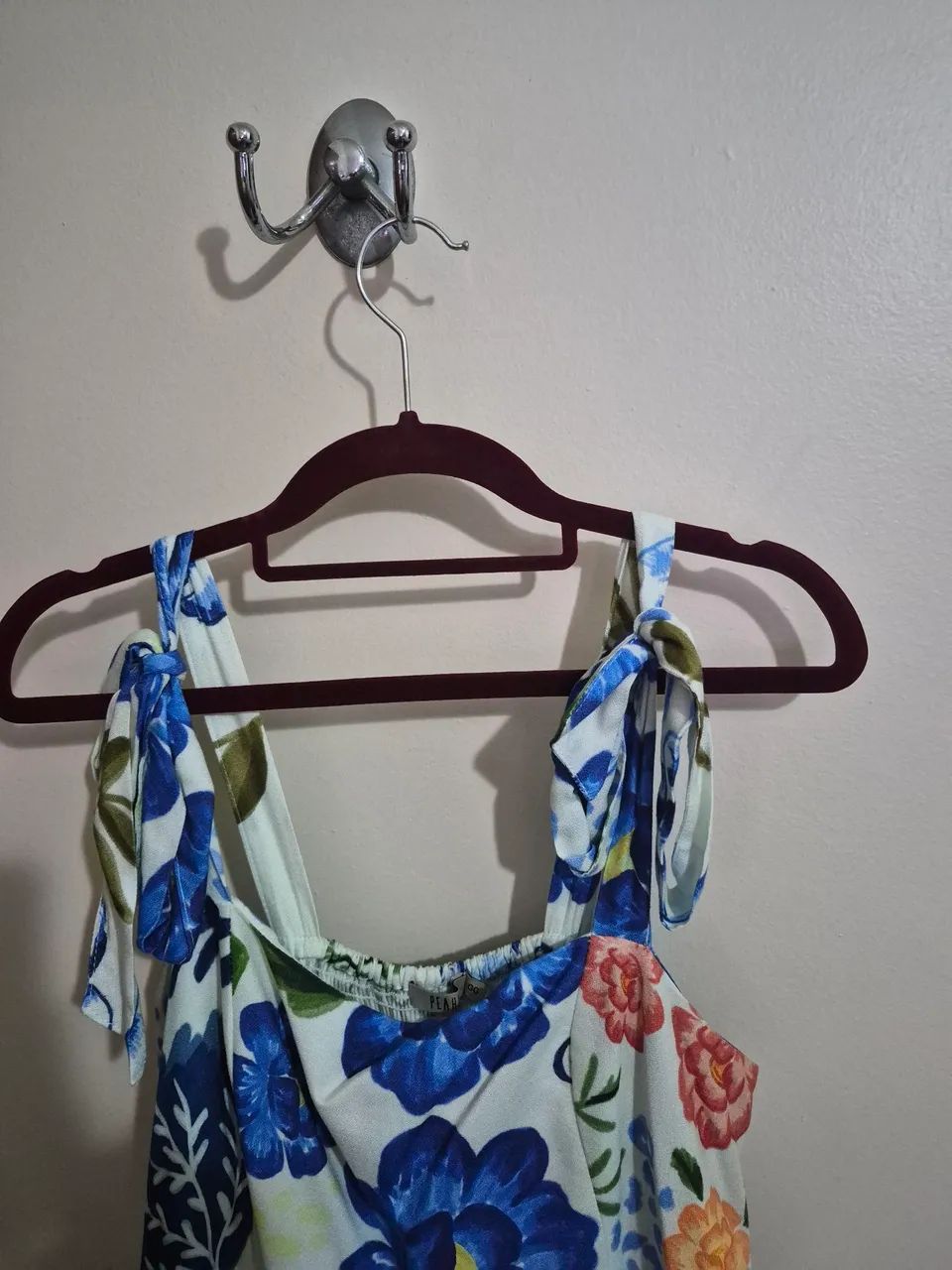 Vestido longo estampado com alça ajustável  - Foto 2