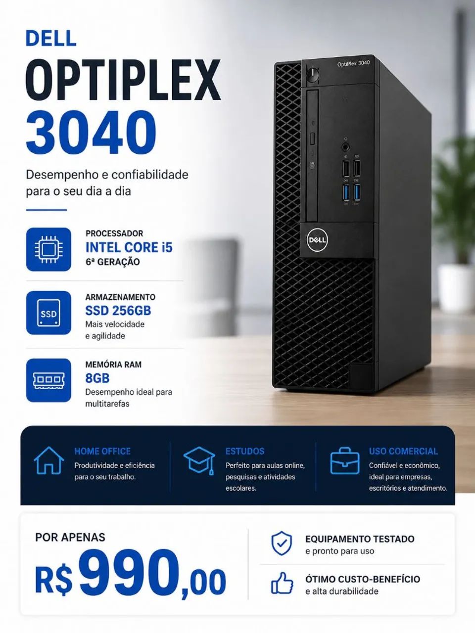 Dell Optiplex 3040 - core i5 SSD 8GB 