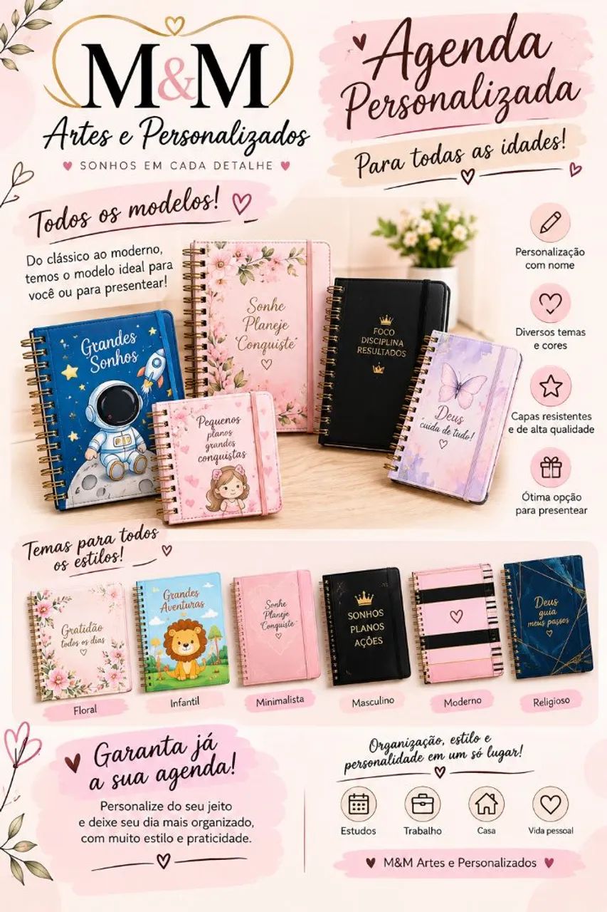 Agendas, cadernetas, cadernos, blocos 