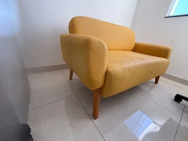 sofá tecido impermeável (amarelo) - Foto 2