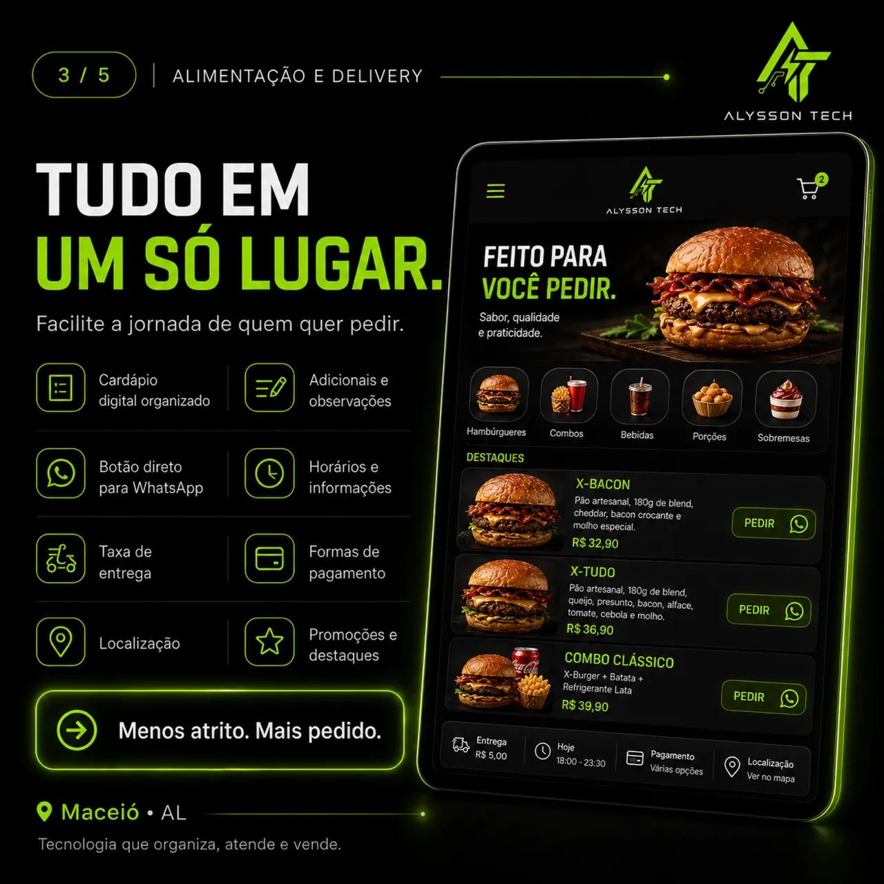 Cardápio Digital + Site para Hamburgueria e Delivery | Maceió - Foto 3