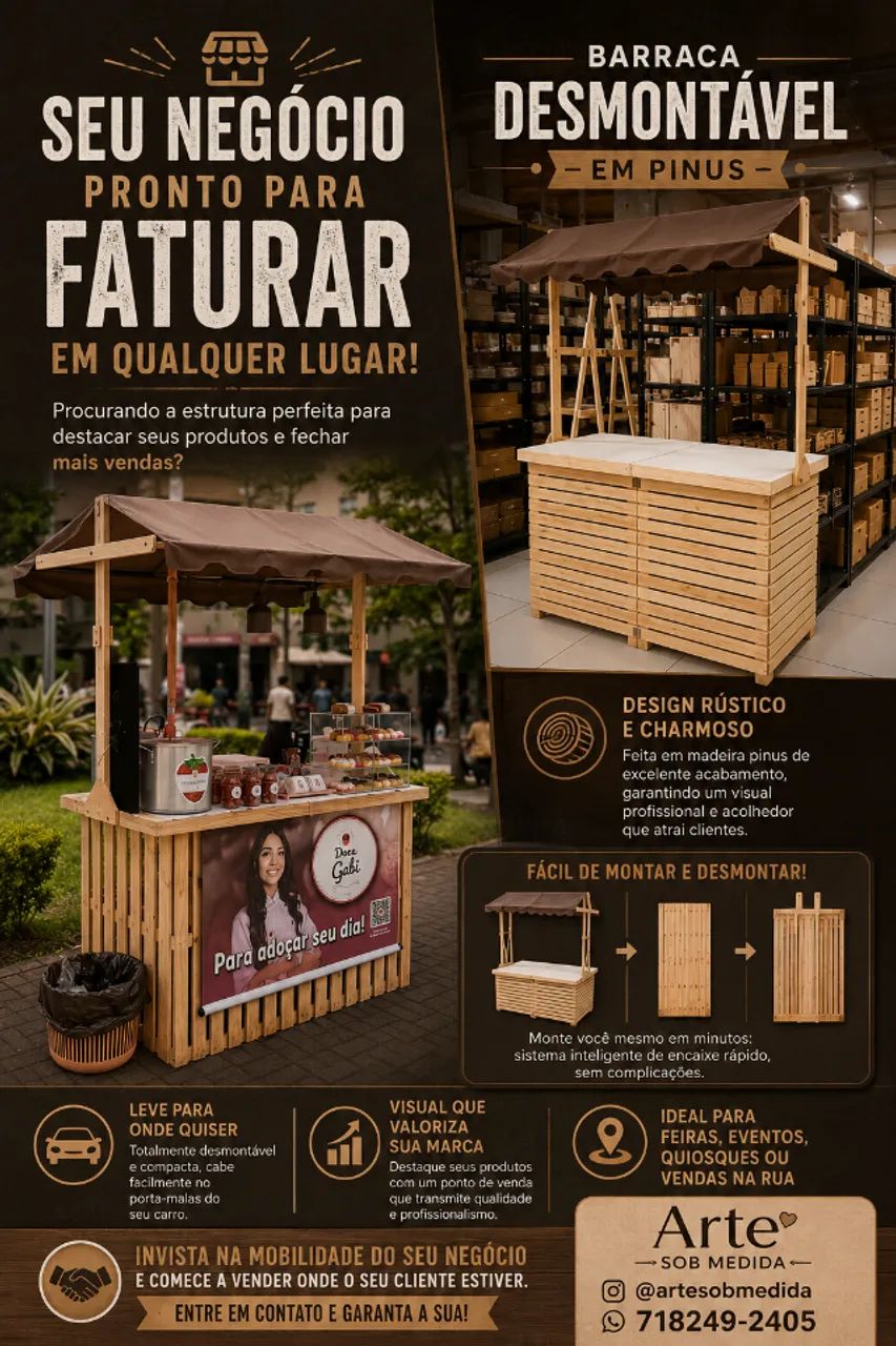 Barraca desmontável em madeira 