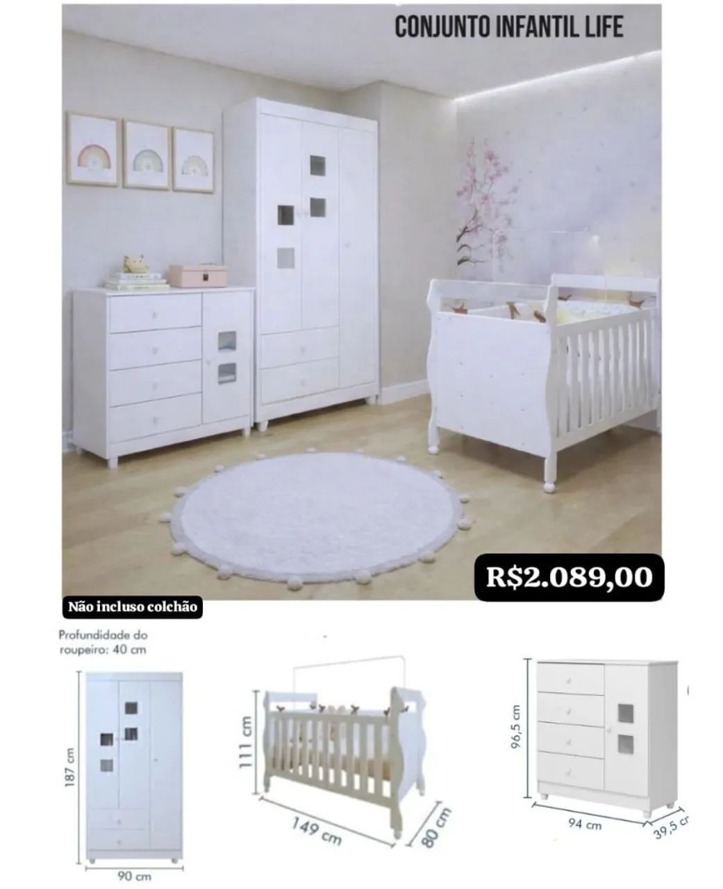 Quarto de bebê Life Completa - Foto 2