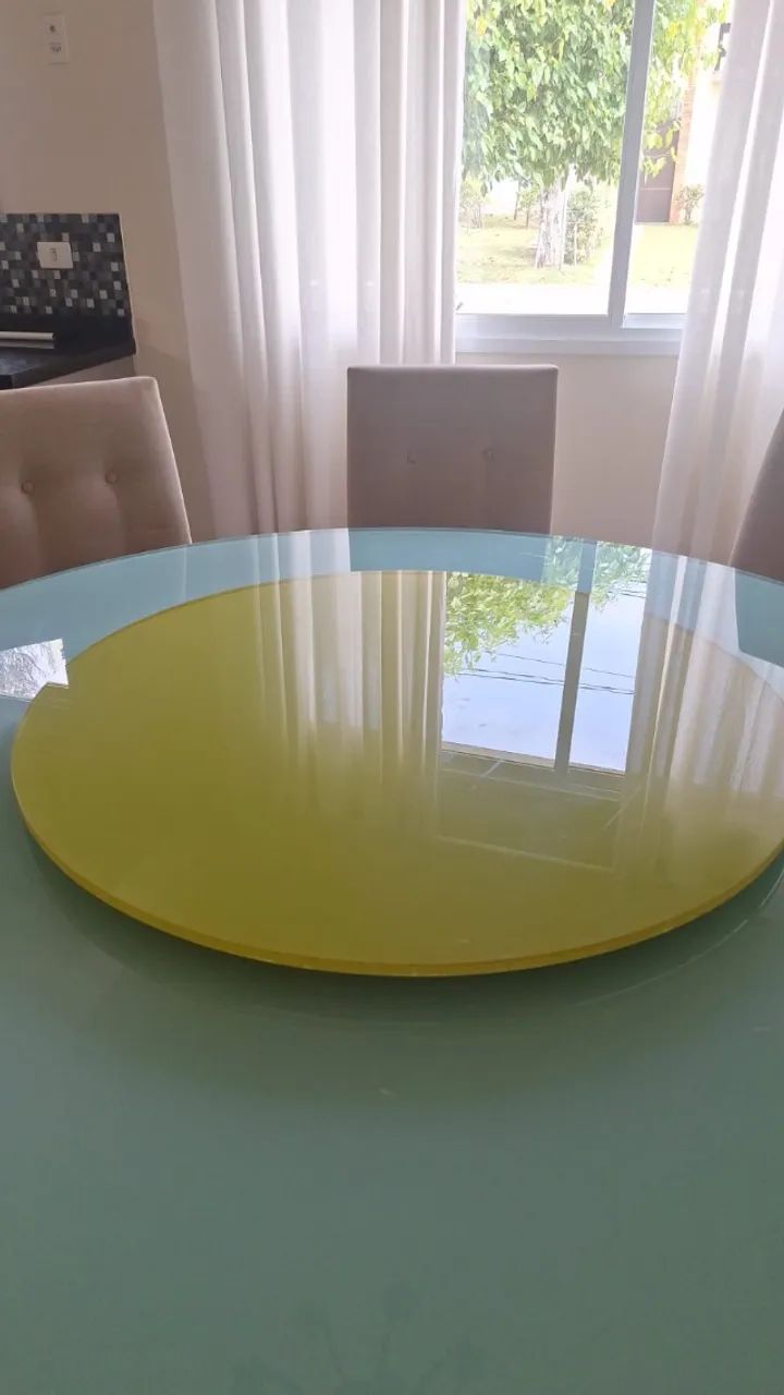 Mesa de jantar redonda com disco giratório - Foto 2