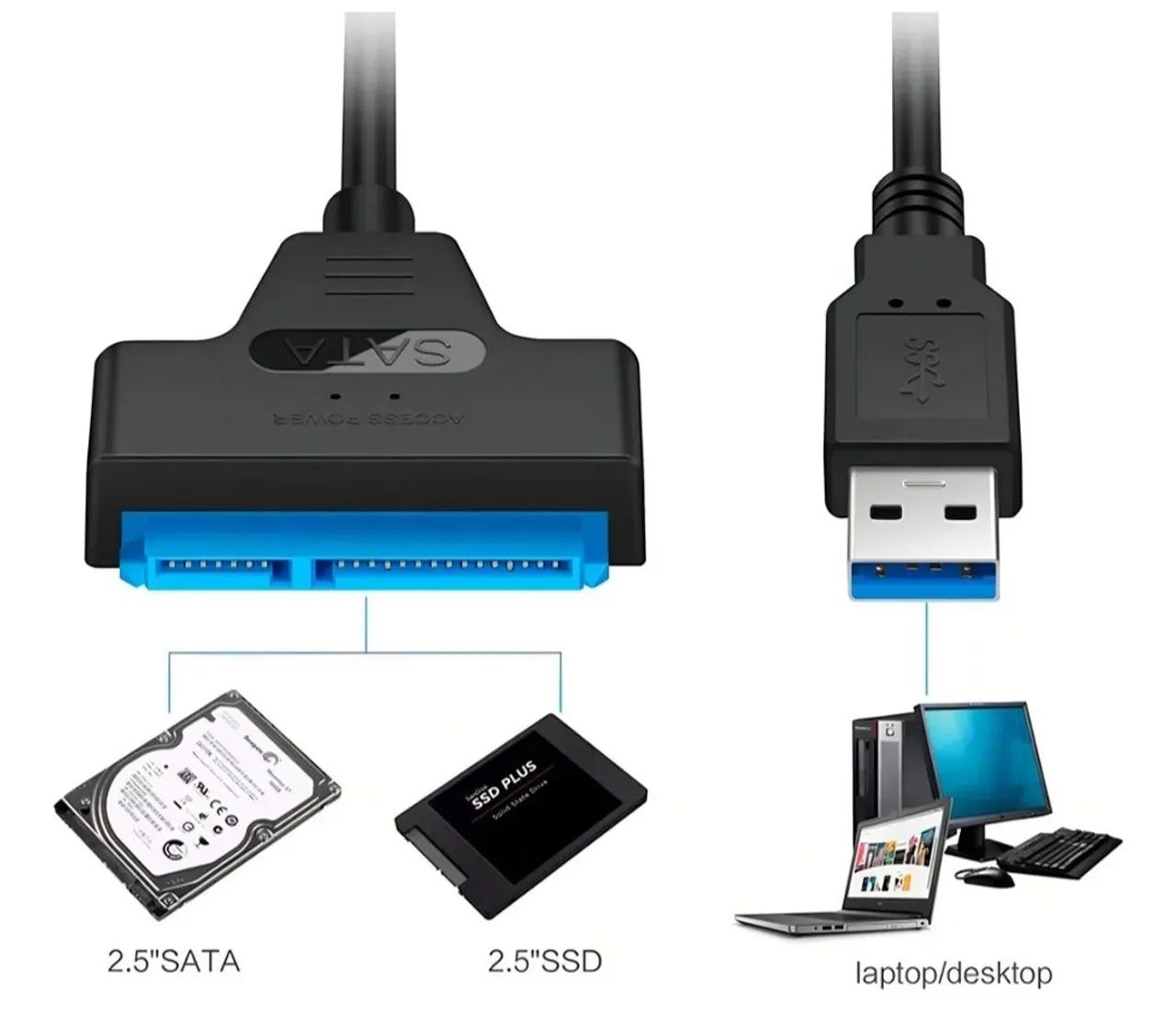 Cabo adaptador usb 3.0 para HD/SSD Sata - Foto 3