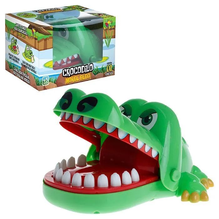 Crocodilo brinquedo que morde dedo 