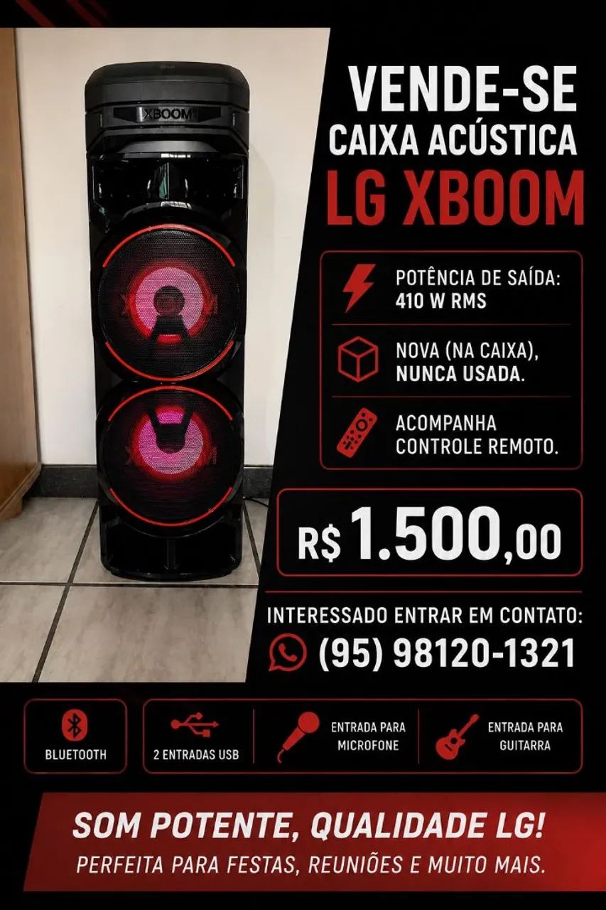 VENDE-SE Caixa de som LG XBOOM 