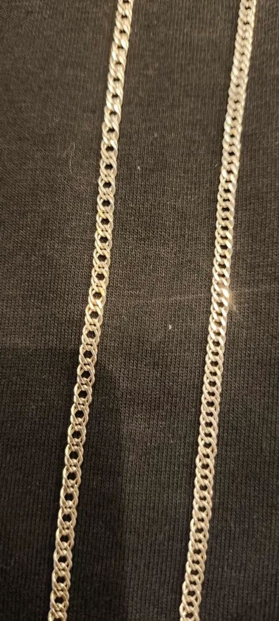 Corrente de prata elo duplo 925 - Foto 2