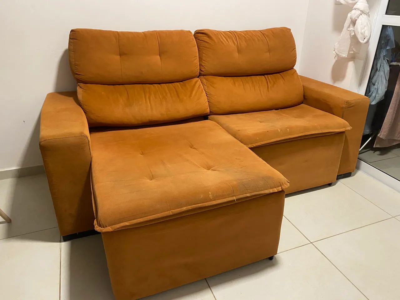 Sofá-cama terracota