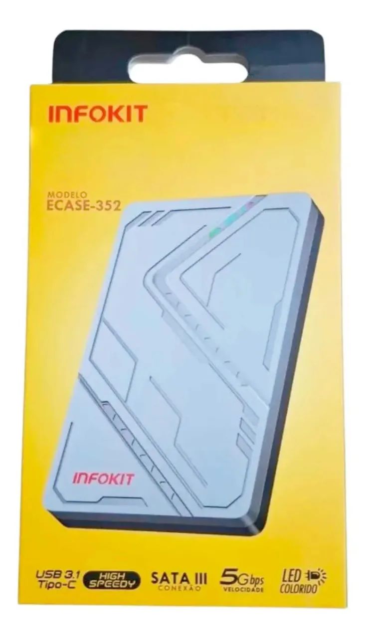 Case para HD 2.5 com USB 3.1 e LED, Cor Prateado - Foto 2