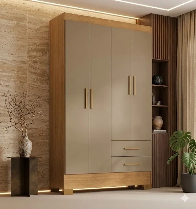 Guarda roupa fortaleza com 4 portas e 2 gavetas 