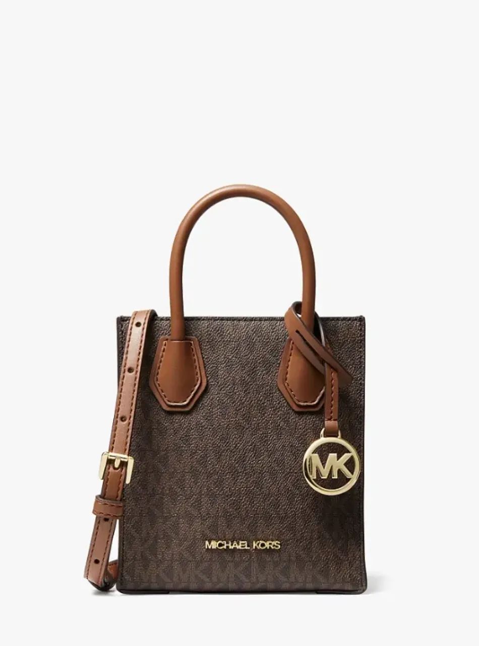 MICHAEL KORS - Bolsa transversal Mercer  com logo e detalhes em couro COM DUST BAG