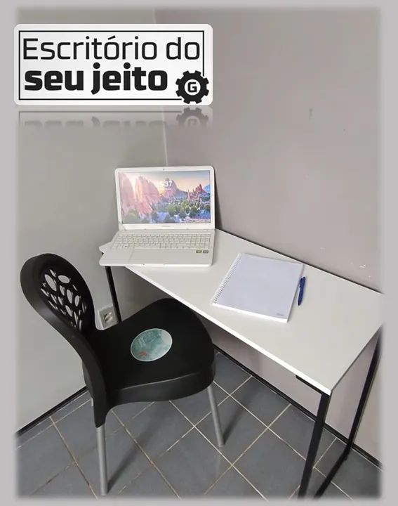 Mesa de Estudo Industrial NOVA Escrivaninha Multiuso para escritório Notebook Computador 