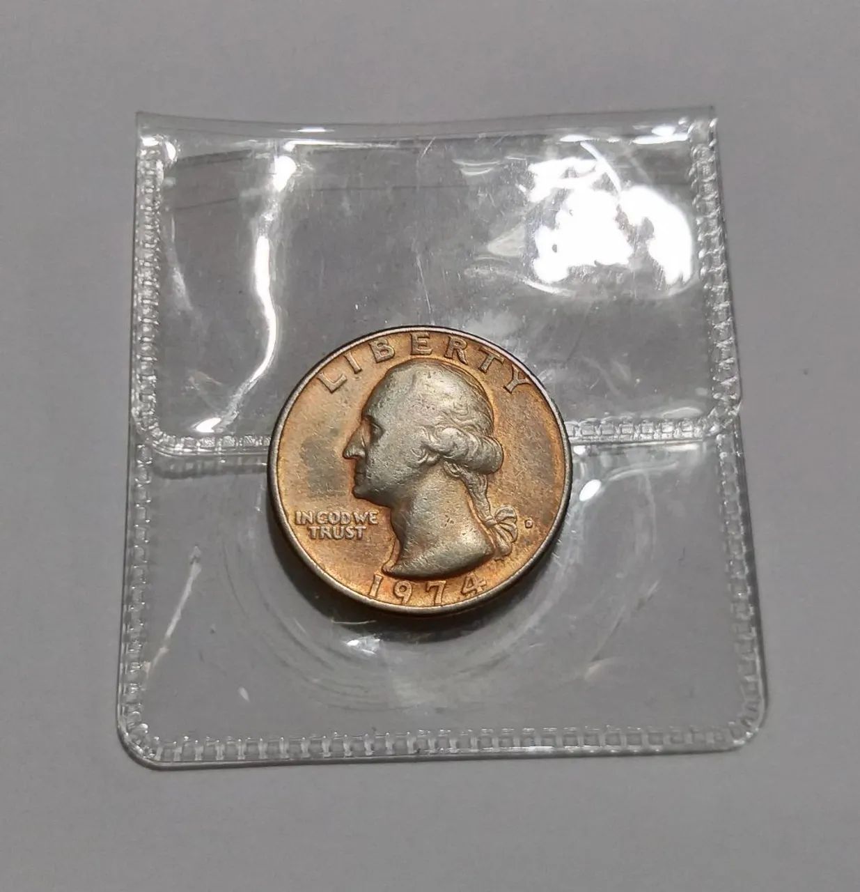 MOEDA ANTIGA QUARTER DOLLAR 1974 EUA - WASHINGTON QUARTER (MBC/SOBERBA). - Foto 4
