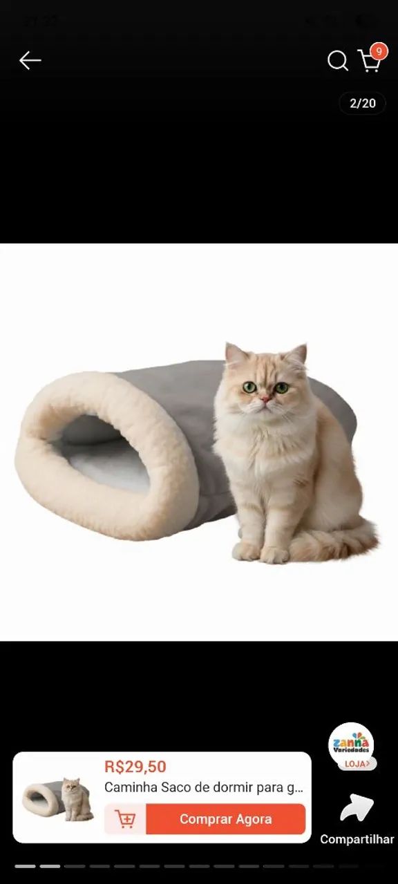 Saco de dormir para gatos NOVO