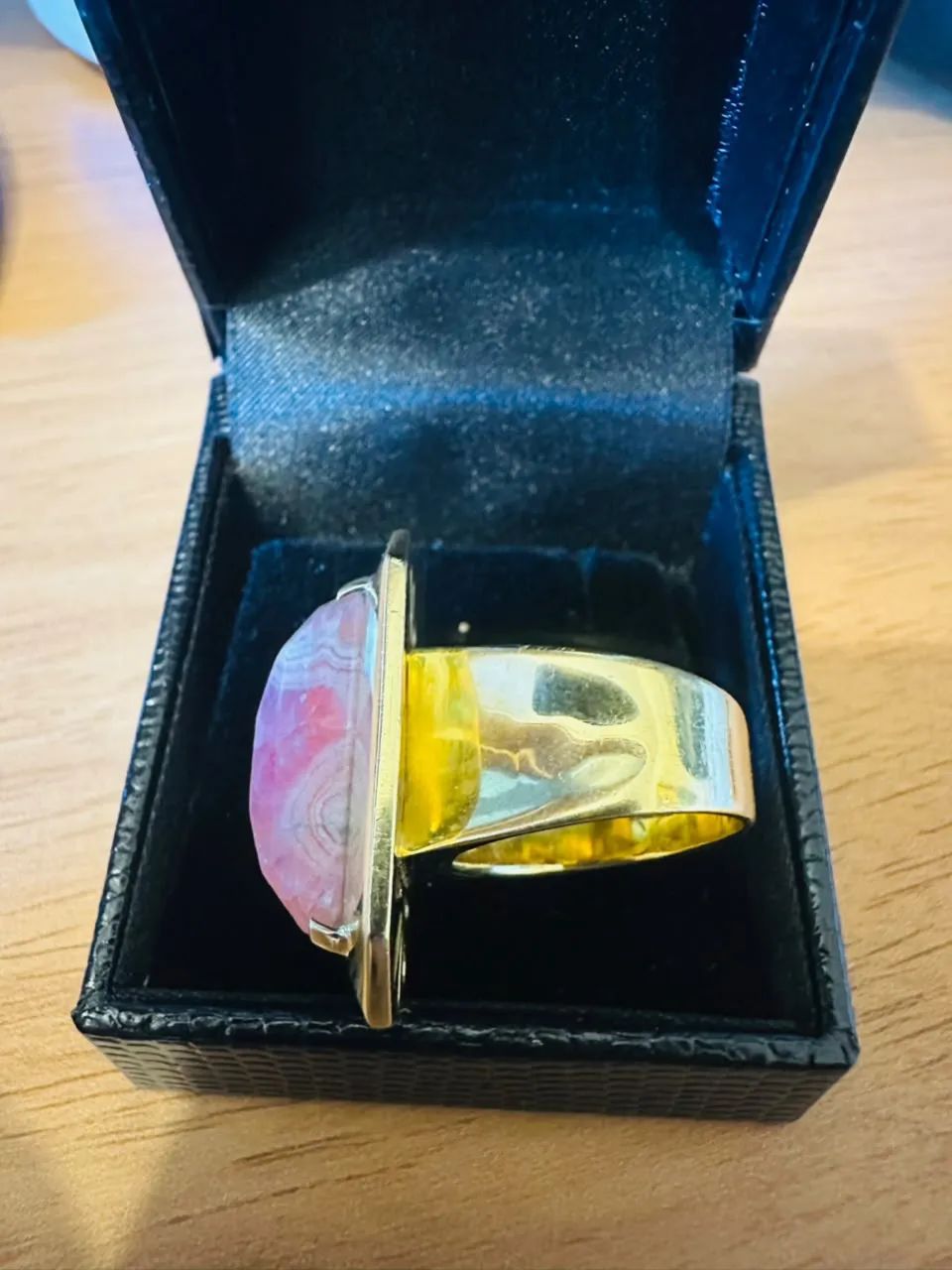 ANEL EM OURO 18K COM PEDRA ROSA NATURAL - 19,0 g - Foto 2