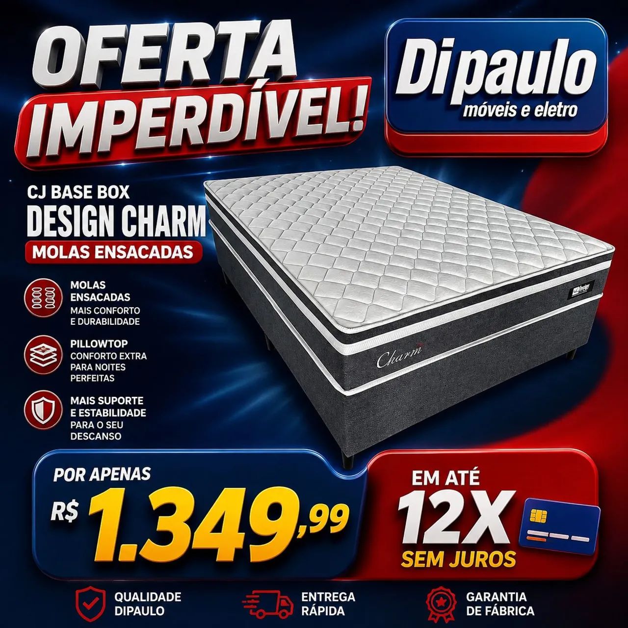 OFERTÃO CAMA MOLAS ENSACADAS 