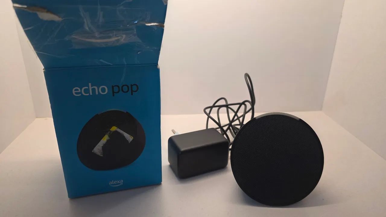 Echo Pop Amazon, com Alexa, Smart Speaker, Som Envolvente, Preto - Novo - Foto 3