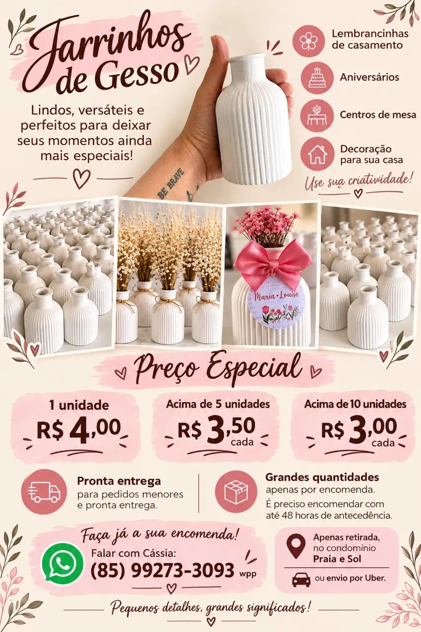 Jarrinhos de gesso