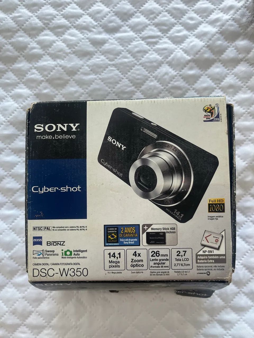 Câmera Sony cyber-shot DSC-W350 14.1MP Completa - com Caixa, Bolsa