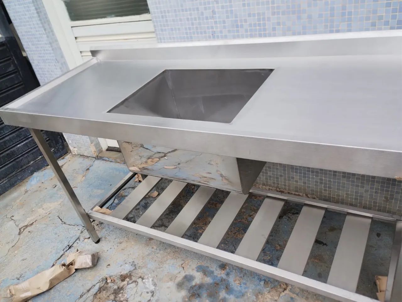 Pia de inox 1,60 x 60 nova 