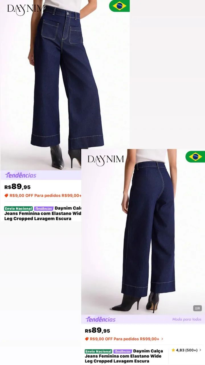 Calça Jeans Nova Preta *46  - Foto 4