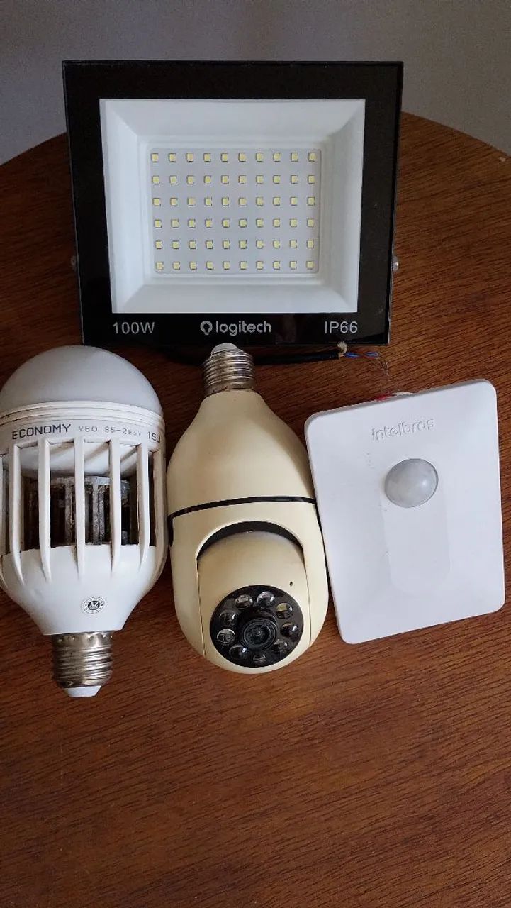 Camera de segurança e iluminação 