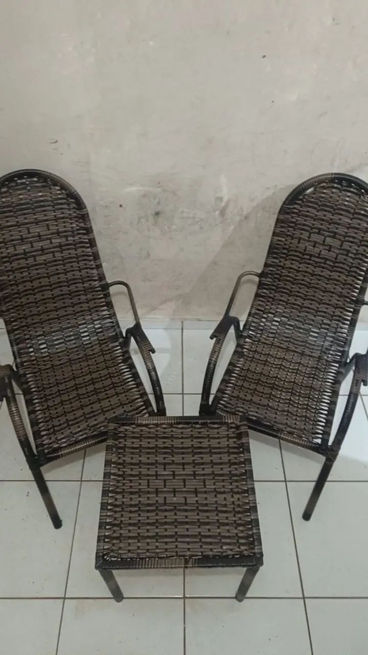 Cadeiras para varanda ou área gourmet reforçada em junco só 650 o jogo com mesa de centro