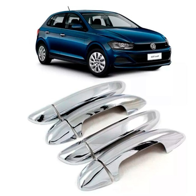 Kit Aplique Capa Cromada Maçanetas Volkswagen Polo Virtus Nivus T-Cross