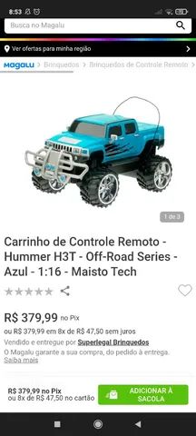 Carrinho de Controle Remoto - Hummer H3T - Off-Road Series - Azul