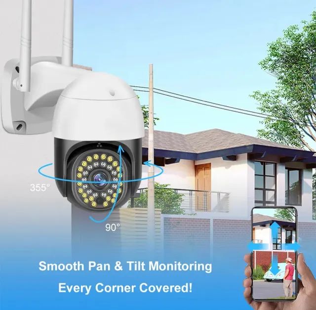 Câmera externa Ip66 com Infravermelho e Wi-Fi alarme Hd sensor de presença 