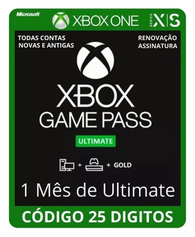 Game Pass Ultimate 1 Mês - 25 Dígitos - Xbox One - Xs - Pc