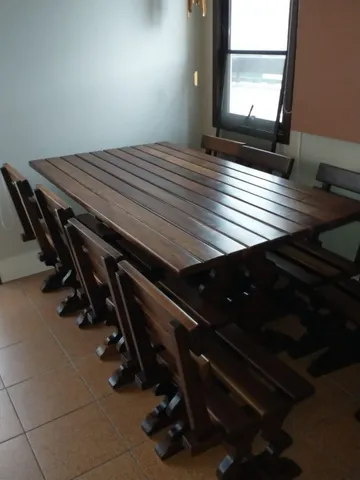 Sala de Jantar Madeira Maciça com 8 Cadeiras 2,20x1,10m - Florença