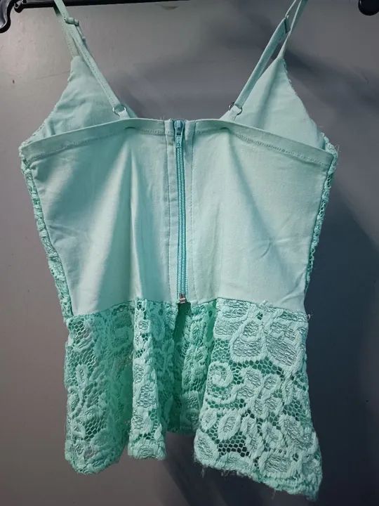 Blusa de renda feminina - verde menta - Foto 2