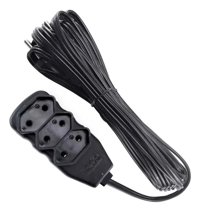 Extensão Elétrica 10 Metros Bivolt Preto - Loja Natan Abreu  - Foto 2