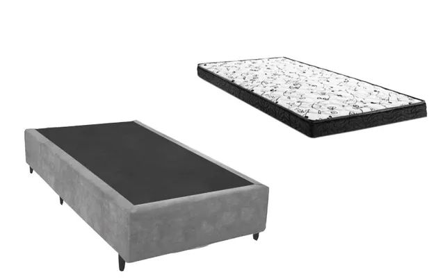 Cama Box Solteiro + Colchão Espuma D33 14x88x188 - Foto 2