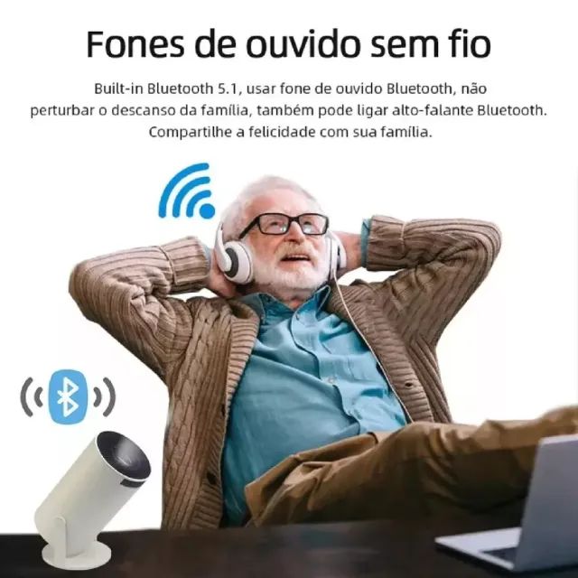 Projetor4k Wifi Bluetooth Smart Portátil Hy300 Cor Branco 110V/220V - Foto 2