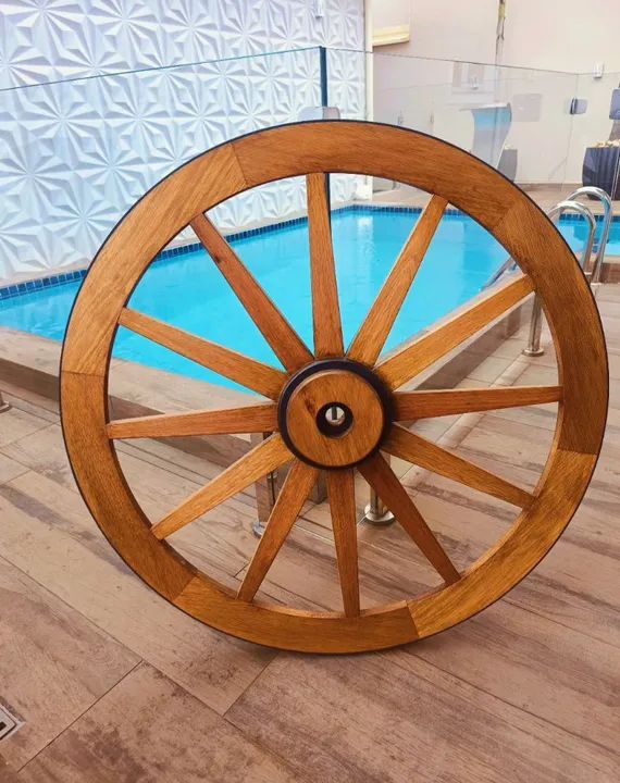 roda de carroça gigante 90cm para decoração - Foto 3
