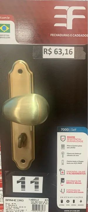 FECHADURA ÉPOCA BANHEIRO BRONZE OU EXTERNA 