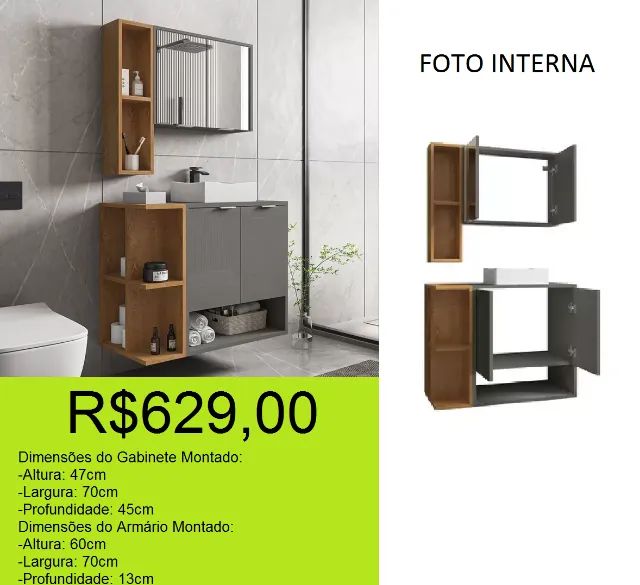 Gabinete de banheiro a pronta entrega 