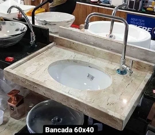 lavatorios pias de banheiro em marmore ou granito a pronta entrega 60x40 - Foto 5