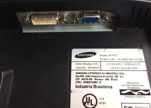 Monitor Samsung 931bw 19 Pol Com Dvi / Vga - Funcionando - Foto 5