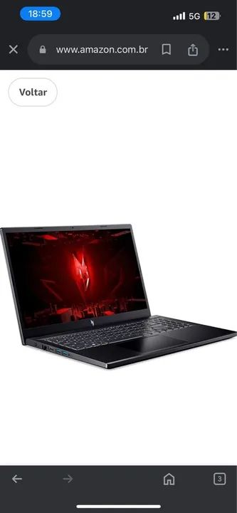 Notebook Acer Nitro V15 (Core i7, 16GB RAM, 512GB SSD, NVIDIA RTX 3050) - Foto 5