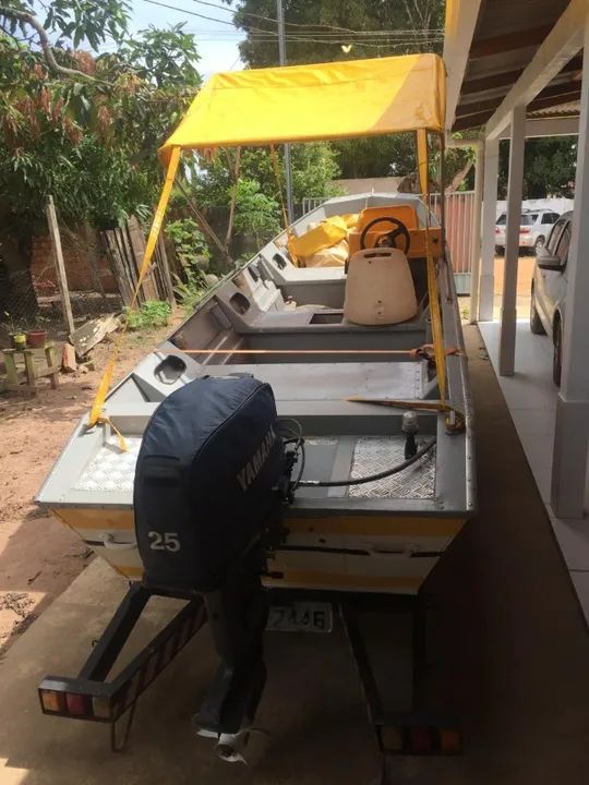 Kit com Lancha 6 metros ALUFORT com motor 25HP YAMAHA (revisado), perfeitas condições. - Foto 3