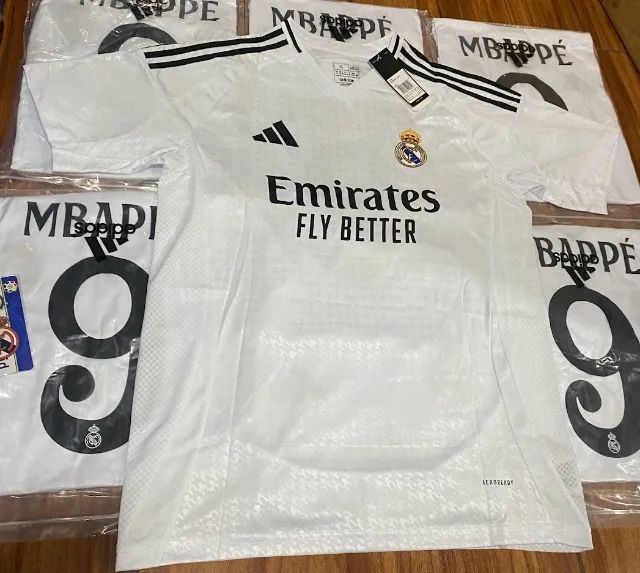 Camisa Branca Real Madrid 2025 Mbappé Qualidade