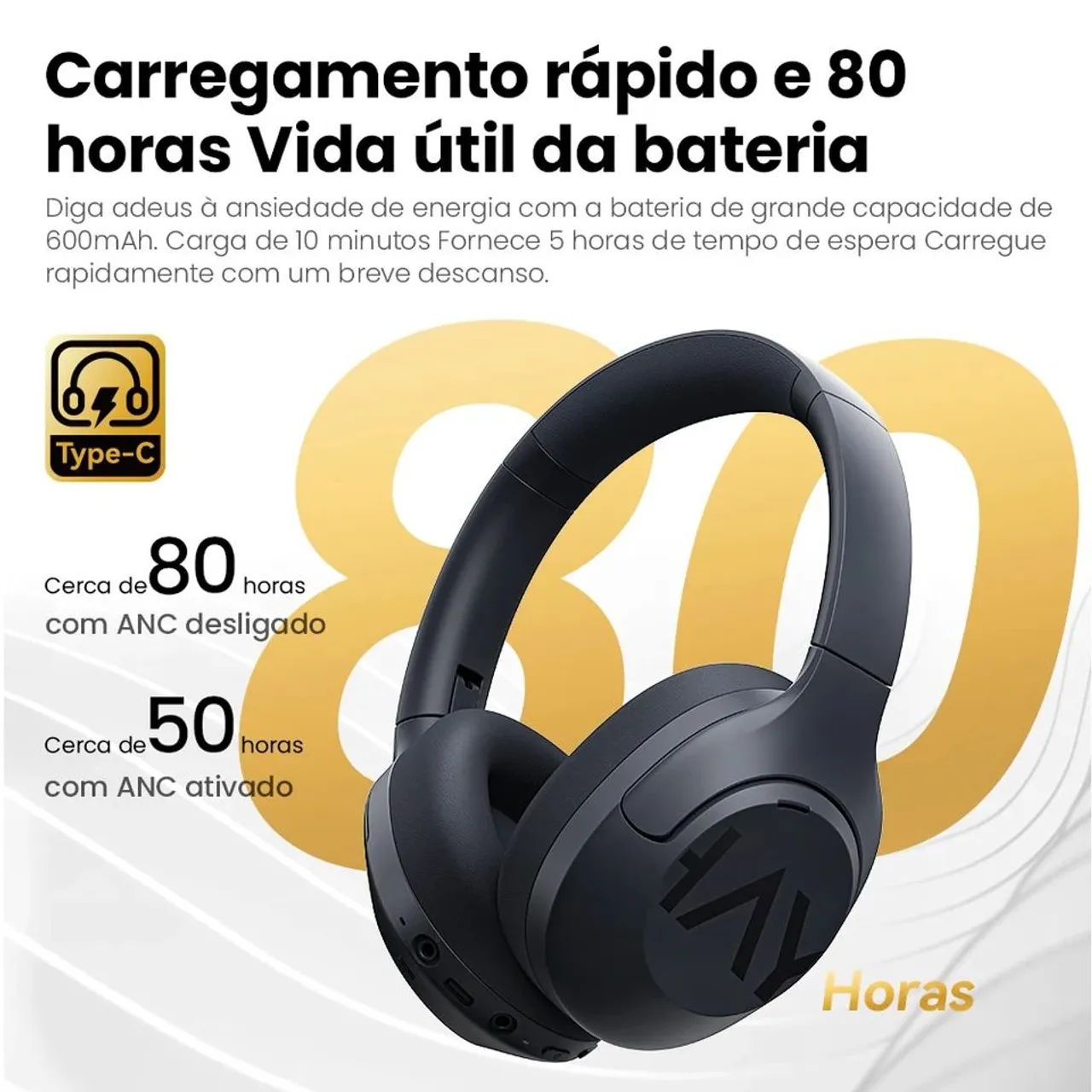 Fone de ouvido Headphone Haylou S30 ANC  - Foto 5