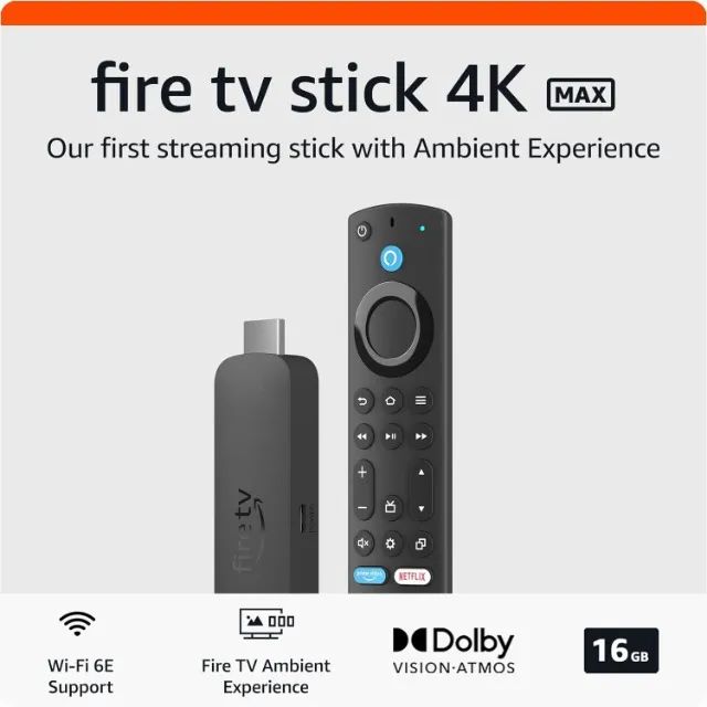 Amazon Fire Tv Stick 4k Max 2ª geração - 16gb de armazenamento - C/ Alexa - Wi-fi 6E  - Foto 2