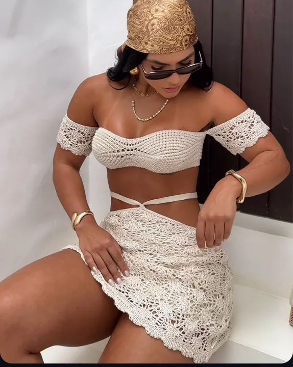 conjunto tricô usado , sem avarias  tamnho p - Foto 3