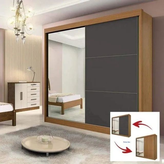 Roupeiro 2 Portas Titanium Ripado 100% MDF  rf866m