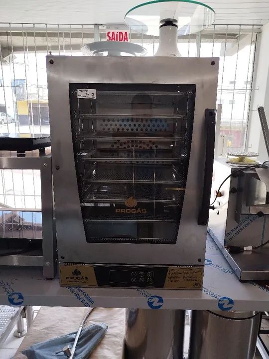 R1 Forno mini turbo elétrico 8 assadeiras com vapor Progás 